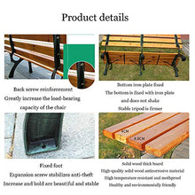 Panche da giardino con patio esterno, Panchina dello schienale per servizio pesante con struttura in ghisa e legno massello anticorrosivo, Mobili per il tempo libero per cortile portico patio