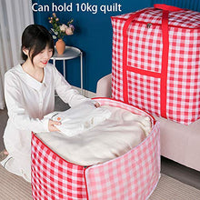 ZZXHV 2PCS Borsa a Quadri in Stoffa Oxford di Grande capacità,addensata a Prova di umidità e Muffa,finissaggio Borsa Trapunta Portatile Borsa da Letto Pieghevole con Cerniera