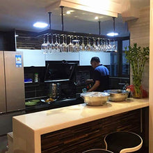 YWYW Wine Bar Bar Wine Glass Rack Hanging Wine Glass Bar Hanging Creativo Europeo Portabottiglie di Vino Appeso a Parete Industriale Decorazione portabottiglie Nero (Dimensioni: L120 * W30CM)