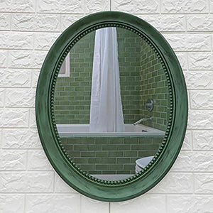 AJH Specchi da Bagno Specchio da Parete Specchio per Trucco da Trucco Specchio da Bagno a Parete Specchio da Bagno Ovale con Cornice in ABS Specchio Decorativo impermeabi