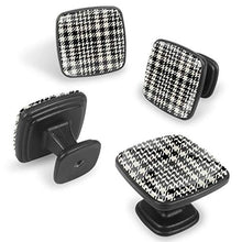Plaid bianco nero 4 PCS Pomelli per Porta, Pomolo per Mobile, Pomelli per Mobili con Viti, Maniglia per Armadietto, Pomelli per Porta, Pomelli per Cassetti per Porta, Armadio, Cassetto e Credenza
