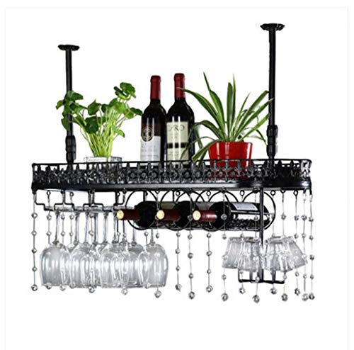 FCXBQ Cornice in Vetro per Vino in Vetro Appendiabiti per calici per Vino Rosso, Portabottiglie per Vino Appeso a soffitto Calice in Metallo Portabottiglie per Vino in Vetro (Colore: A, Dimensioni