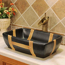 Rettangolare Jingdezhen bagno in ceramica lavandino lavabo Lavabo da appoggio Lavandino da bagno lavandino del bagno nero