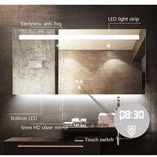 Mirror Specchio da Bagno Illuminato Specchio a LED con Touch Screen Leggero Tempo di visualizzazione dello Specchio da Bagno Quadrato antirumore Intelligente a Parete