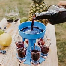 Distributore di 6 bicchierini e dispenser per riempire liquidi e bevande, con supporto per dispenser di vetro, per feste, cocktail, dispenser per liquori, giochi (rosa)