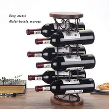 LHQ-HQ Legno Wine Rack, 6 Bottiglie Free Standing controsoffitto Metallo Wine Rack da Tavolo Vino Bagagli titolari Stand