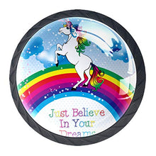 Unicorno arcobaleno 4 PCS Pomelli per Porta, Pomolo per Mobile, Pomelli per Mobili con Viti, Maniglia per Armadietto, Pomelli per Porta, Pomelli per Cassetti per Porta, Armadio, Cassetto e Credenza