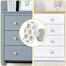 Set di 4 maniglie rotonde per armadio da cucina, credenza, cassettiera, cassettiera, con viti, per cucina, comò, armadietto, bagno, guardaroba, stile boho africano elefante sfondo bianco