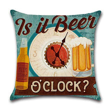 Gspirit 4 Pack Retro Birra Modello Cotone Biancheria Cuscino Decorativo Caso Federa per Cuscino 45x45 cm