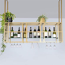 Portabottiglie a due piani a parete con lastra di vetro Cucina / sala da pranzo / bar o cantina - Portabottiglie e bicchiere da vino decorativo a soffitto - Articoli per la casa con struttura in ferr