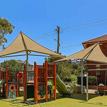 Vela Ombreggiante, Triangolo Giardino Tende da Sole Panno Dell'ombra Blocco UV 95% Impermeabile All'aperto Spiaggia Traspirante HDPE Tendalino Parasole ZHANGXU (Color : Sand, Size : 5x5x5m)
