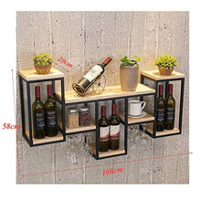 JHGJBJ Cremagliera di Vetro di Vino Vino Rack di Legno Ferro battuto Solido a Parete Wine Rack Bicchiere di Vino Creativo a Testa in Giù espositore