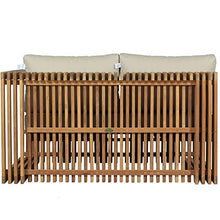 Teako Design Divano lounge Loppio laterale destro a 2 posti con cuscini in legno di teak, resistente alle intemperie, robusto divano da giardino