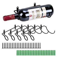 BSTKEY - Set di 6 portabottiglie da parete in ferro, per bottiglie di vino e liquore Bocca della bottiglia a sinistra