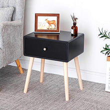 YIFAA Comodino scandinavo Comodino tavolino per Camera da Letto/Soggiorno, Nero, 40x30x50cm