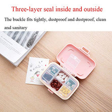 LKH Portapillole Portapillole Rosa, Dispenser per Pillole A 6 Griglie Buona Tenuta, Portapillole da Viaggio 6 Giorni, Piccolo E Portatile, 11 X 7 X 3 Cm