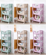 &ripiano di stoccaggio Mensola del bagno Salone Cucina Rack di stoccaggio Toilet Rack Shelf Lavabo Ripiano Scaffale di finitura (Color : Khaki, Size : Three layers)