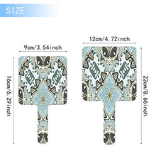Specchio a mano, verde acqua verde turchese Hip Orient Bali specchio palmare quadrato con manico per trucco casa salone viaggio uso 9 cm L x 16 cm L