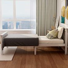 Symylife Letto Singolo Struttura in Legno di Pino Massello Bianco per Adulti, Bambini, Adolescenti (Letto Singolo),90x190cm