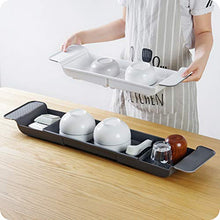 Yardwe Scarico scalabile Vasca Doccia Vassoio Hollow out Organizer portaoggetti in plastica Rack per Bagno WC (Nero)