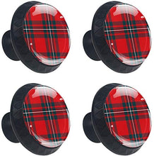 Modello scozzese scozzese nero rosso scozzese Pomelli per Porta Set di 4 Pomelli per Mobili Manopole per Cassetti Cucina Armadio Vetro