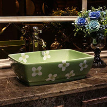 WEHOLY Lavabo in Resina Lavabo da Incasso Ovale in Pietra Naturale Lavabo Rettangolare Retro Creativo Jingdezhen Ceramica Hotel Lavabo antispruzzo