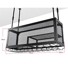 YWYW Wine Bar Bar Wine Glass Rack Hanging Wine Glass Bar Hanging Creativo Europeo Portabottiglie di Vino Appeso a Parete Industriale Decorazione portabottiglie Nero (Dimensioni: L100 * W30CM)