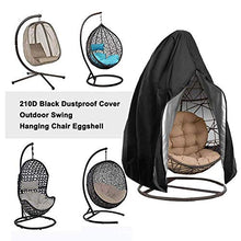 foyar copertura per poltrona sospesa, Oxford, impermeabile, resistente alle intemperie, copertura per sedia a dondolo, con chiusura lampo, impermeabile e resistente alle intemperie grigio.