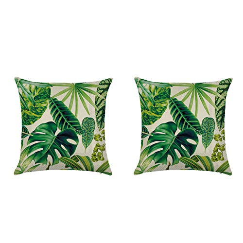 VARIJOY - Set di 2 federe decorative per cuscino da esterno, per patio, balcone, 45 x 45 cm, in lino colorato per giardino, cuscino, letto, divano
