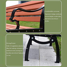 Panca da esterno per il tempo libero sedia in legno di plastica, panca da terrazza con bracciolo schienale, sedia da giardino anti-corrosione e anti-sole, per giardino / veranda / balcone