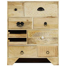 vidaXL Cassettiera Stile Vintage Rustica 7 Cassetti 2 Vani Mobiletto Armadietto Arredamento Camera Salotto Legno Massello di Mango