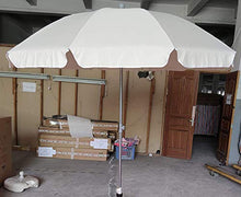 MLI Ombrellone Ecru a 10 Stecche da Giardino o Spiaggia da 250 cm Deluxe 250102730DEL, Poliestere, Orientabile e Regolabile in Altezza e Con Sistema di Apertura/Chiusura di sicurezza