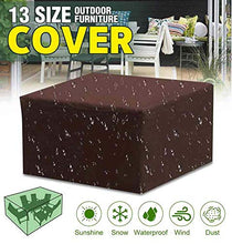Stafeny - Copertura rettangolare per mobili da giardino, impermeabile, antivento, anti-UV, 126 x 126 x 74 cm, colore: Marrone