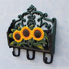 YONGYONGCHONG, cassetta delle lettere Cast Iron Letter Box Insert riviste Debris Stoccaggio Ganci Giardino Ornament Sunflower