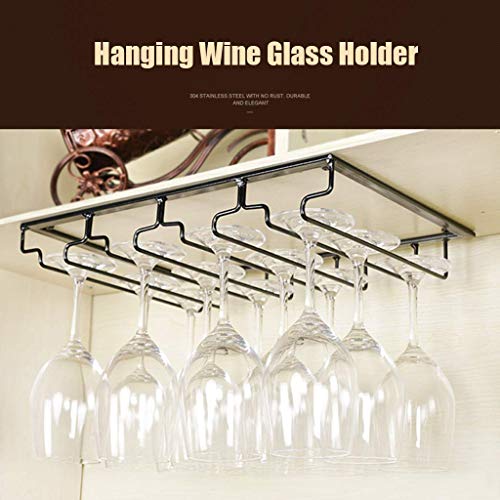ZYLZL Portabottiglie per Vino a Parete per Ristorante Portabottiglie per Vino da Bar, Portabottiglie per Vino da Cucina, Appendiabiti per Appendere in Vetro a Doppia Fila,6 File,6 File