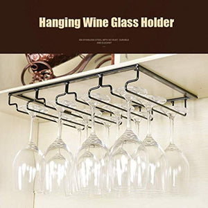 ZYLZL Portabottiglie per Vino a Parete per Ristorante Portabottiglie per Vino da Bar, Portabottiglie per Vino da Cucina, Appendiabiti per Appendere in Vetro a Doppia Fila,6 File,6 File