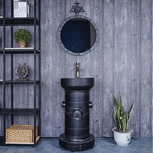YRRA Autoportante Mobile Bagno con Lavabo, Mobile Lavabo Bagno con Rubinetto e Scarico Stile Industriale, 18,5"x 16,9" x 34,2",Bathroom Sink d