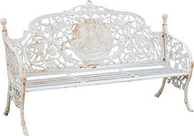 Panca panchina seduta da Giardino da esterno da parco da ingresso da interno arredi da esterno per veranda Liberty outdoor in Ghisa finitura colore vedere bianca L184xPR70xH110 cm