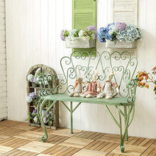 Panca da giardino antica da 40 pollici Panchina in metallo a 2 posti, Sedia doppia da balcone con braccioli e schienale, sedia struttura in ferro battuto Portico anteriore prato mobili decorativi