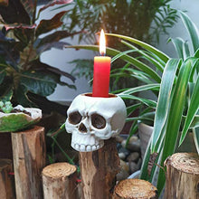 QZF Titolare del Cervello Teschio di Candela Cranio Luce del tè con la Resina di Scheletro a Candle Holder casa Festa a Tema Haunted House Cortile Candlelight Dinner Sala da Pranzo deposito Bar