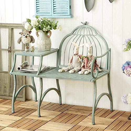 Panca da giardino per terrazza da 37 pollici che supporta il gruppo di sedili, poltrona da balcone per esterni con struttura in ferro con braccioli e schienale, per panca da veranda d'ingresso per