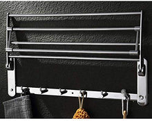 AINIYF Bagno Bagno Doccia mensola portasciugamani Bagagli a Parete Pieghevole 304 Acciaio Inossidabile 2 Tiers Hanging Asta con Gancio Punch Installazione (Dimensioni: 600x238x180mm)