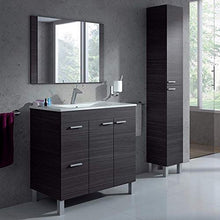 Bagno Italia Mobile bagno arredo da 80x45xH80 cm con piedini grigio scuro specchiera lavabo in ceramica