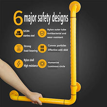 SFSGH Forma L Vasca Bagno Corrimano, Verticale Angolo Antiscivolo Maniglione Vasca Antibatterico Vasca da Bagno Corrimano per Anziani Donne Incinte per Disabili per Bambini,Giallo