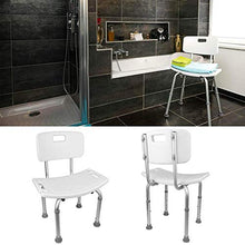 Sedia da doccia con schienale 6 marce Sedia da bagno per anziani regolabile Sedia da doccia Panca Sgabello Sedile Sedia da bagno antiscivolo-bianca