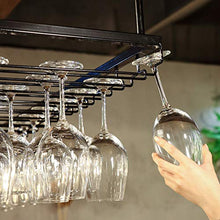 QQAA Portabicchieri da Vino, Portabicchieri da Vino - Portabottiglie da Soffitto Regolabile Portabicchieri in Vetro da Appendere Mensola per Tazza Capovolta per Cucina Bar di Casa