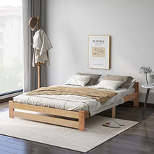 WGYDREAM Letto Base Solida della Rete Struttura del Letto in Legno Letto Futon con Testiera E Rete A Doghe Struttura Letto Singolo Facile Montaggio Naturale ， 200x140cm