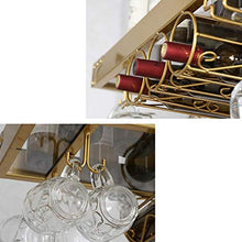 IAIZI 2- in-1 Wine Rack - Wall Hanging Titolari Ferro Bicchiere di Vino E Bottiglie di Archiviazione [Altezza Regolabile 30-60cm] - Bronzo Struttura del Soffitto Calici Rack (Size : 120cm)