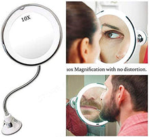HMMN Specchio di Trucco ingranditore Illuminato a LED a 360 Gradi, Specchio per vanità di ingrandimento del Bagno con Ventosa Specchio da Viaggio con Girevole
