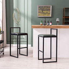 CMX-Barhocker Sgabello da Bar Quadrato in Pelle PU con Schienale, Gamba in Metallo, Sedia da Pub, sedie Alte da Cucina per Sala da Pranzo e Soggiorno